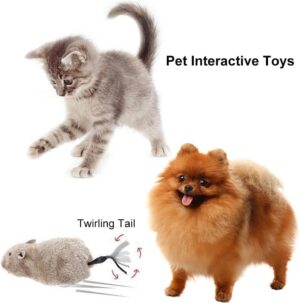 Plastic and Fur Moving Soft Rats Toys for Dogs, Cats and Other Pet for Kids (2 Pcs, Multicolor)