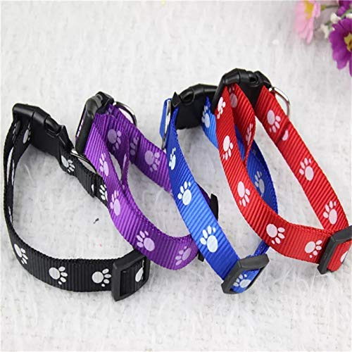 51eGPEU1FXL.jpg Woofy Pet Paw Print Nylon Puppy Harness + Leash and Collar Set for Small & Medium Dogs (Black)