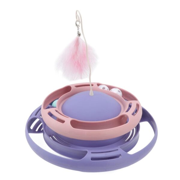 Foodie Puppies Interactive Tower Track Roller for Cats and Kittens (Frenzy Tower Toy) | Feather Bell Teaser & Colorful Balls | Turntable Puzzle Toy for Mental and Physical Exercise (Color May Vary)