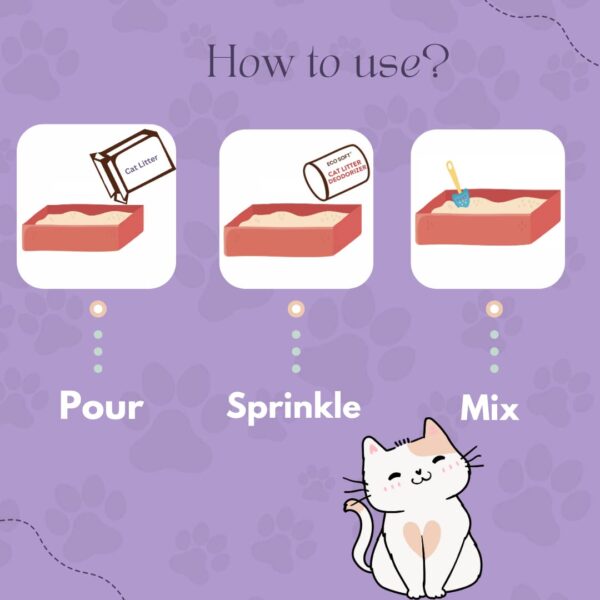 Eco Soft Cat Litter Deodorizer 750gms | Lavender Fragrance | Odour Eliminating Powder | Suitable for All Types of Litter | Longer Lasting Odour Control | Strong Cat Urine Smell Remover