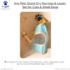 A+a Pets' Cat, Puppy and Small Dog Harness and Leash Set(Combo) - Quick Dry | Escape-Friendly | Comfortable Fit (Sky Blue Print, XS)