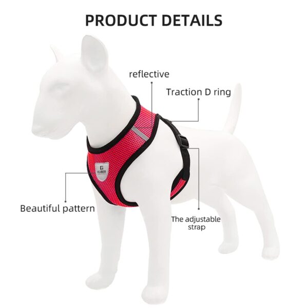 Kuber Industries 1 to 3 Months Small Dog/Cat Chest Harness with Nylon Leash I No Pull, Soft Padded and Breathable Pet Vest I Adjustable, Reflective I Easy Control Pet Chest Belt I (XX-Small,Red)