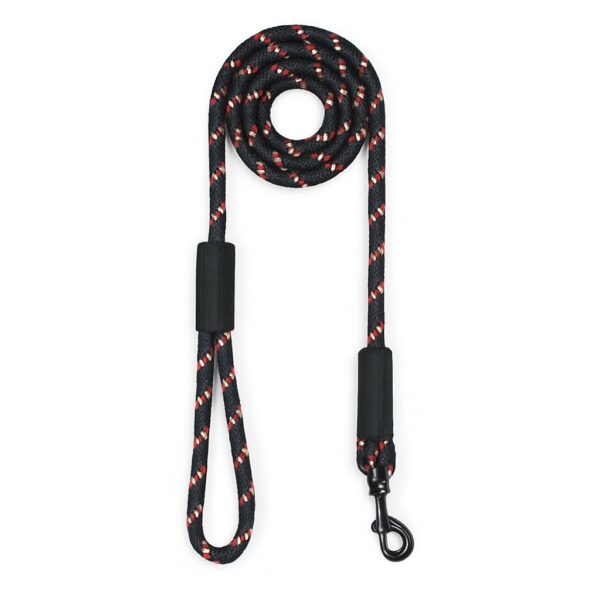 Zigly Lifestyle Reflective Rope Dog Leash – XS (9mm) - Black | Durable Training Rope Leash for Puppies & Toy Breeds | Lightweight, Comfortable Grip Strong Leash for Daily Walks