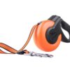 Fida Retractable Dog Leash, Heavy Duty Retracting Pet Leash with 16 ft Strong Nylon Tape/Ribbon for Medium Breed up to 55 lbs, Tangle Free, One-Hand Brake, Orange (Mars Series)