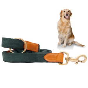 Vama Leathers I Heavy Duty Strong Leash I Anti Slip Vama Leathers I Heavy Duty Strong Leash I Anti Slip Leash I 100% Cotton I Soft & Comfortable to Hold I 2 Handle Leash I for Giant, Ex Large & Large Dogs I Army Green