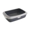 Foodie Puppies Rectangle Cat Litter Tray (Small (Grey) - 49 x 38 x 15 cm) with Rim, Reduces Odor, Perfect Starter for Toilet Training Your Kitten and Puppies
