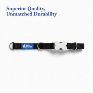PETS EMPIRE Classic Dog Collar & Leash Set with Bow – Elegant Adjustable Collar[2.5*(46-55) cm] & Leash(2.5 * 150cm) for Large Dog Breeds (Large, Black)
