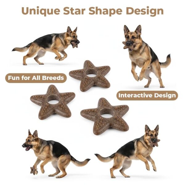 Pet Bamboo Chew Star Toy for Dogs – Fun & Interactive Exercise Play Toy, Durable and Safe for Chewing, Teething, and Dental Health-Brown