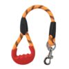 Short Rope Dog Leash, with Rubber Hand Grip, Orange - Short Rope Dog Leash, with Rubber Hand Grip, Orange - 24 Inch, 15mm
