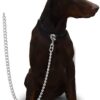 PSK PET MART Dog Chain Silver Grind No.8 Heavy Weight Dogs Leash Heavy Duty Dog Chain with Heavy Hook (L - 60 Inch) for Large Dogs