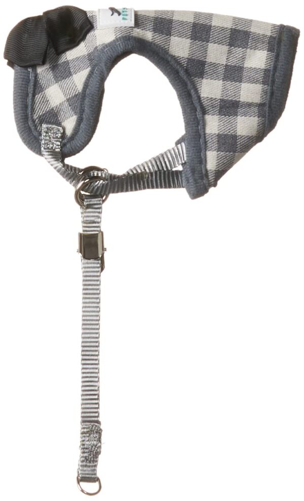 Pets Empire Grey Plaid No Pull Small Dog Cat Puppy Harness and Lead Sets Adjustable Soft Mesh Plaid Tuxedo Vest Clothes with Bowtie and Safety Escape Proof... (Small (Fit Weight 1-3 kg))