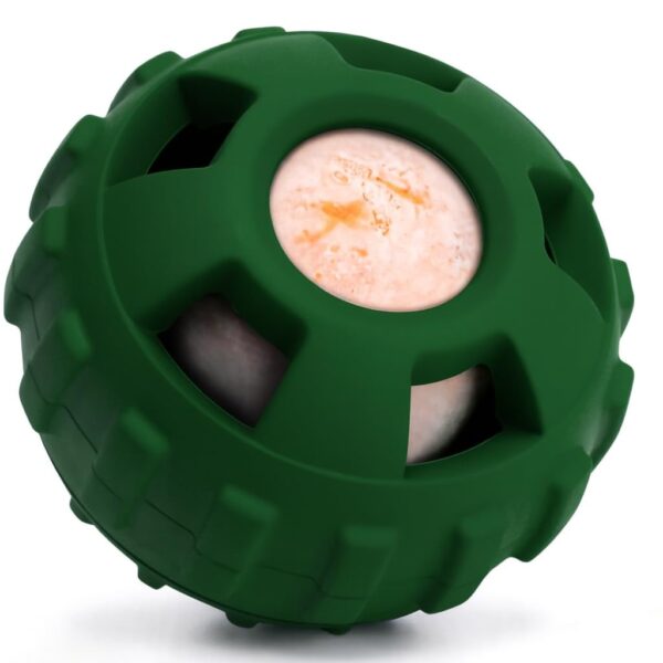 4-in-1 Dog Toys, Frozen Dog Treat to Keep Them Busy, Treats Puzzle Ball Toy, Interactive Treat Dispensing Dog Toy, Durable Rubber Chew Toys, DIY Freezable Fillable Treat Toy (Green Medium)