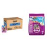 Whiskas Wet Food for Kittens (2-12 Months), Tuna in Jelly Whiskas Wet Food for Kittens (2-12 Months), Tuna in Jelly Flavour, 48 Pouches (48 x 85g)&Whiskas Dry Food for Kittens (2-12 Months), Ocean Fish Flavour, 450g Pack