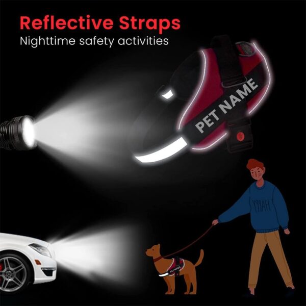 Berlin's Police K9 Dog Harness with Leash, Dog Vest with Handle, Reflective Adjustable No-Pull Harness for Dogs Heavy Duty Nylon, for Training, Patrol, Hiking (Red, XL (36Kg Above))