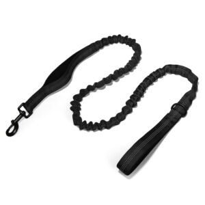 Elastic Tactical Dog Leash – Durable & Shock-Absorbing Bungee Leash for Training & Outdoor Walks Black (Pack of - 1)