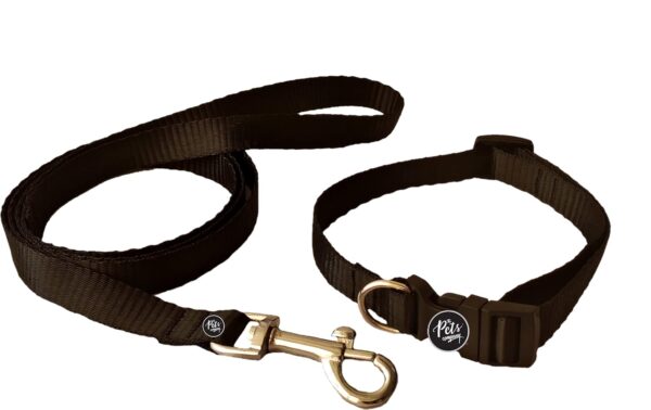 The Pets Company Leash and Collar Set Suitable for Small Dog Breeds, Black