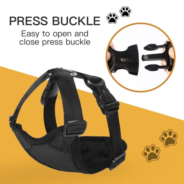 Harness Vest for Puppies Adjustable Soft Nylon Puppy with Hook and Loop Straps (Medium Black) (Harness Length 9 inch)