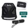 Dog Harness with Name id Customized for Small Dogs Puppy Harness Reflective Vest Harness Adjustable with Personalized Dog Name (Black)