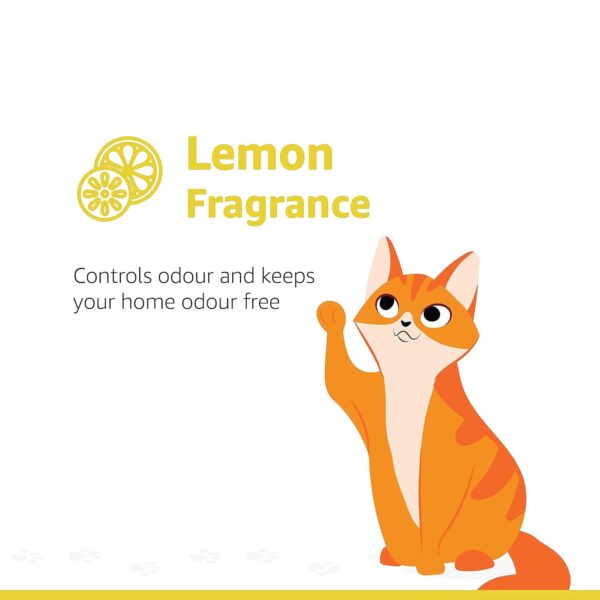 Amazon Basics Scoopable Smart White Bentonite Cat Litter | Lemon Fragrance | Scented Cat Litter | 5Kg - Pack of 1