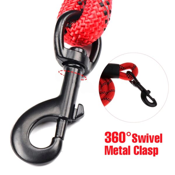 Reflective Adjustable Pet Leash for Dogs| Durable and Comfortable| Strong Nylon with Padded Handle| Straps Dogs Perfect for Harness and Neck Collar Belts ((D-Shape) 1/5 inch x 4 feet, Red)