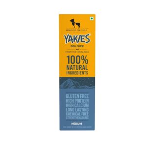 Heads Up For Tails Yakies Organic Dog Chew Bone Medium Heads Up For Tails Yakies Organic Dog Chew Bone Medium Size (1 Pc) | Natural Long-Lasting Treat For Dogs | Preservative-Free & Protein-Rich | For All Life Stages