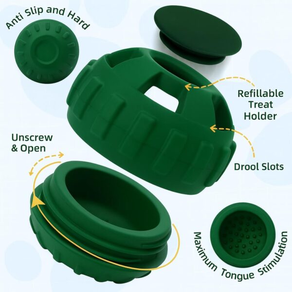 4-in-1 Dog Toys, Frozen Dog Treat to Keep Them Busy, Treats Puzzle Ball Toy, Interactive Treat Dispensing Dog Toy, Durable Rubber Chew Toys, DIY Freezable Fillable Treat Toy (Green Medium)