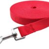 Nylon Dog Training Lead Dog Leash 10 Ft Long Leash (1 Inch Wide) (Red)