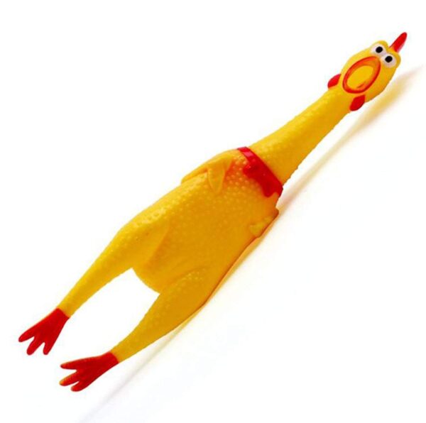 PSK PET MART Dog's Rubber Screaming Chicken Squeaker Chew Toy (Yellow) (Medium)