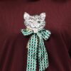 611HMs0FvL.jpg Women's Casual Lounge Set, T-Shirt with Cat Bow Print and Matching Pants