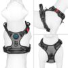 PHOEPET No Pull Dog Harness Medium Reflective Front Clip Vest with Handle,Adjustable 2 Metal Rings 3 Buckles,[Easy to Put on & Take Off](L, Grey)
