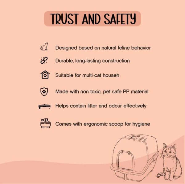 Aurora Litter Den | Enclosed Cat Litter Box with Odour Control & Privacy | Spacious, Easy-Clean, Non-Stick Tray | Hygienic Design for Large Cats & Multi-Cat Homes