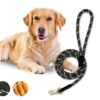 Boltz Heavy Duty Nylon Night Reflective Leash 5 Feet, ½ Inch Thick Reflective Training Rope for Small, Medium and Large Dogs, Strong and Durable Padded Handle & Night Reflective Leash (5 Feet, Black)
