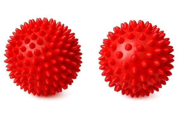 Pack of 2 Solid Spiky Balls for Pets, Durable Rubber Pack of 2 Solid Spiky Balls for Pets, Durable Rubber Chew & Play Toy Set, Interactive Dog Sensory Spike Balls
