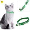 YellowCult Dog/Cat Collar Leash Set with Adjustable Soft Nylon Paw Print Pet Collar for Cats, Puppies, Small Dogs, Fat Rabbits Walking Training, Bell & Quick Release Buckle Safety Lock -[Pink]