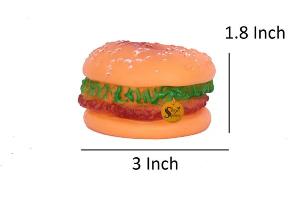611smpNW9CL._SL1500_.jpg Sage Square Squeaky Vinyl Chew Latex Burger Dog Toy