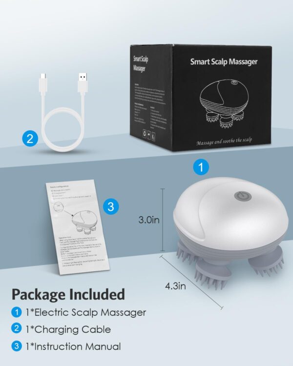 Upgraded Handheld Cat Massager Dog ,Electric Pet for Dogs&Cats,with 4 Massage Heads,Cat Head&Back Scratcher for Relieving Tight Stiffness Muscles,Promote Bonding,White