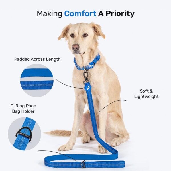 6129qMoA0-L._SL1080_.jpg HUFT Comfort Plus Pet Leash - Blue - M| Stylish & Durable Dog Leash for Small Dogs & Puppies | Strong Grip, Lightweight & Comfortable | Perfect for Daily Walks
