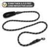 612RM7K4wJL._SL1500_.jpg Furco Dog Leash Dog Belt Heavy Duty Nylon | Anti Slip Padded Handle Long Dog Leash Highly Reflective Leash for Dogs Rope for Medium & Large Dogs 12 mm Thickness (Black, 6.5 Feet Long)