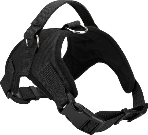 612pAZ6EvL._SL1500_.jpg Dog Belt Padded Dog Vest Harness Adjustable Neck Strip Chest Strip & Adjustable Dog Padded Rope Leash (Black, Large)
