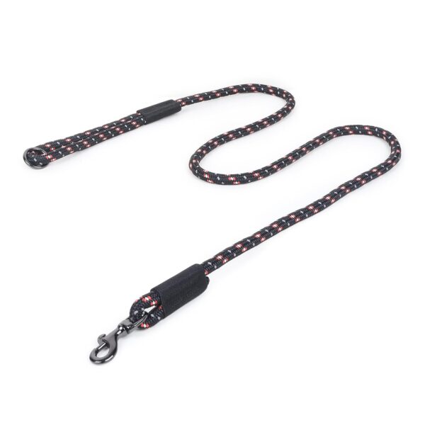 Zigly Lifestyle Reflective Rope Dog Leash – XS (9mm) - Black | Durable Training Rope Leash for Puppies & Toy Breeds | Lightweight, Comfortable Grip Strong Leash for Daily Walks