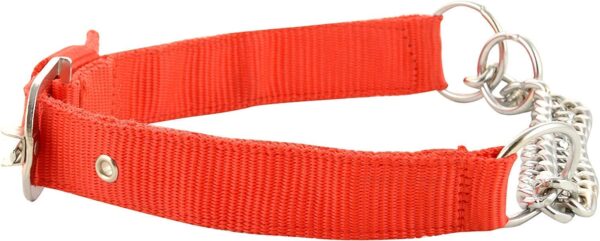 PSK PET MART Dog Choke Pet Nylon Half Chain Collar Half Choker Stainless Steel Dogs Collars 1 Piece Size - 1.25 inch Large (Color May Vary)(Pack of 1)