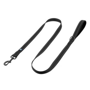 HANK Dog Leash | 3M Reflective Leash for Dogs | HANK Dog Leash | 3M Reflective Leash for Dogs | Heavy Duty Dog Rope for Small to Large Dogs | Comfortable Padded Handle 5 Feet (Nylon - Black, Single Handle - 5 feet)