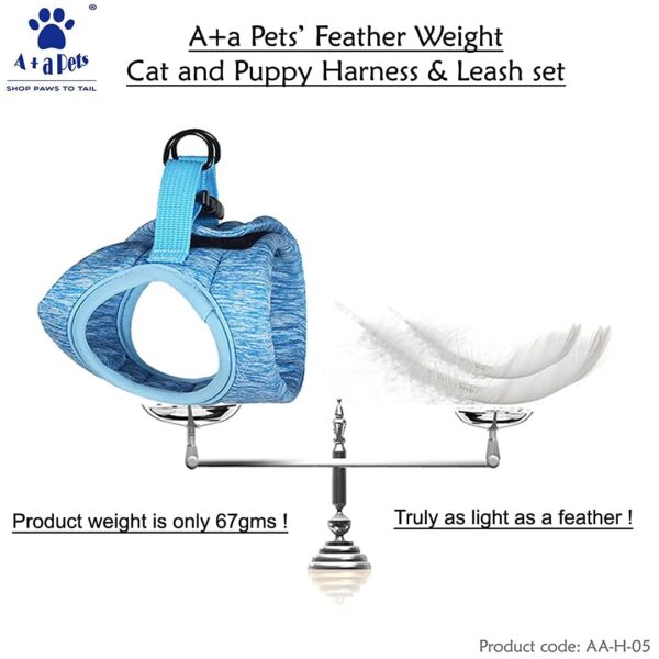 A+a Pets' Feather Weight Cat and Dog Harness & Leash Set – Escape Proof, Adjustable, No Pull, Soft Padded Vest for Persian Cats, Kittens, Small Dogs (Green, L)