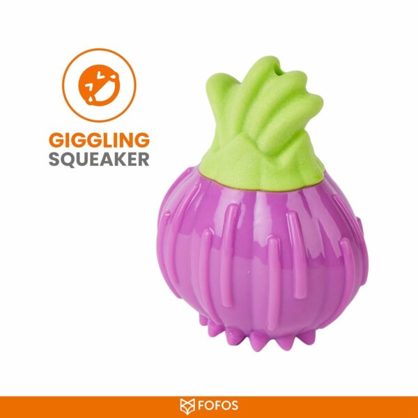 BarkButler x FOFOS Giggling Squeaker Dog Toy - Onion, Durable Chew Toys, Ideal Teething Toys for Puppy & Adult Dogs (5-30kgs), Interactive Dog Toys for Dogs of All Breeds