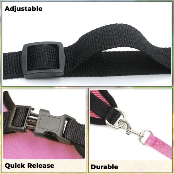 614im-jgZ0L._SL1080_.jpg Heart Home Reflective Dog Harness With Adjustable Leash|Breathable Polyester Mesh Fabric With Top carry Handle|Small Size|HAT-818|Comfortable No-Pull Grip|Quick Release Buckles|Stylish Design|Pink