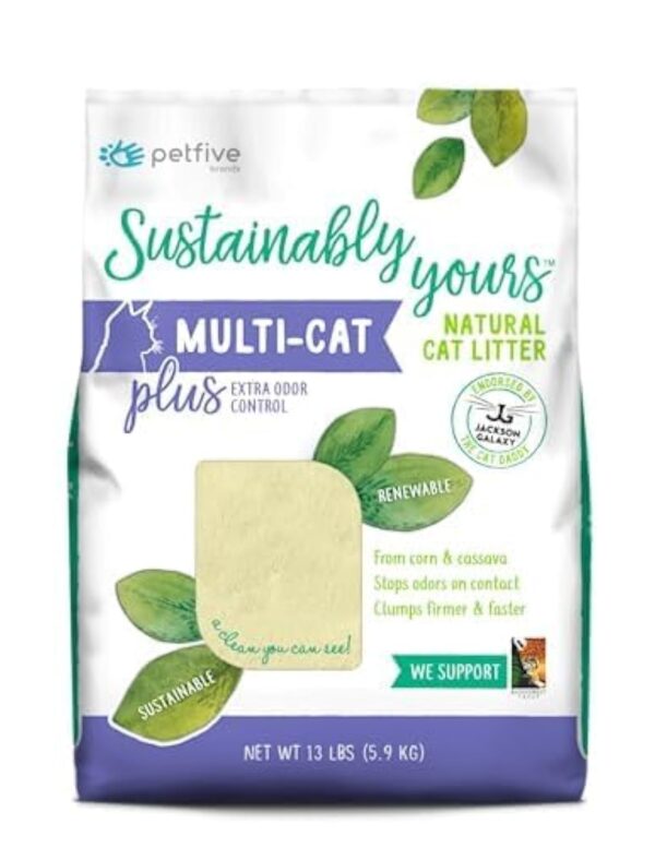 Sustainably Yours Natural Sustainable Multi-Cat Litter, 5.9 Kg