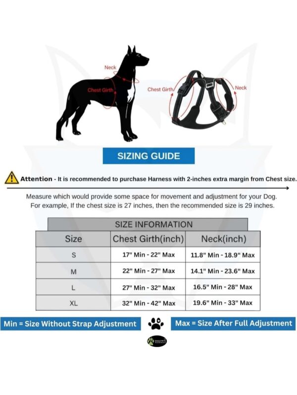 615Pt09sZgL._SL1432_.jpg Premium Reflective NoβPull Dog Harness with Rope Leash β Adjustable Vest with Handle & Front/Back Leash Clips | Heavy-Duty, Comfortable Belt for Training, Walking, Hiking (Red, Large)