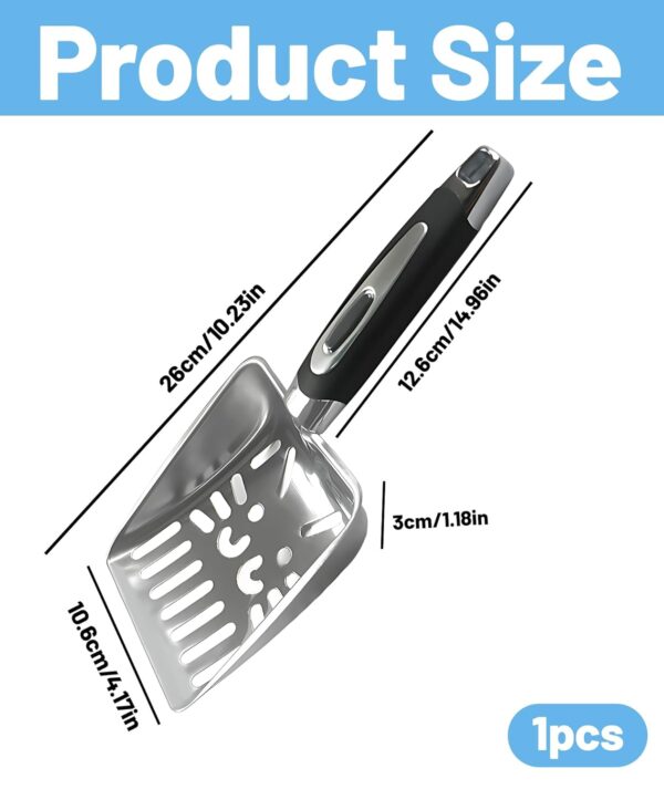 Cat Litter Scooper, Scooper for Cats, Cat Litter Scoop, Durable Stainless Steel Kitty Litter Shovel with Ergonomic Handle for Efficient Cleaning