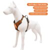 615b70TnGL._SL1500_.jpg Wooflix Heavy Duty Reflective Dog Harness for Large Sized Breed Dogs – No Pull, No Choke Harness for Dog with Adjustable Chest Belt with Soft Padded Handle | Orange – Size: Large (22kg to 32kg Dog)