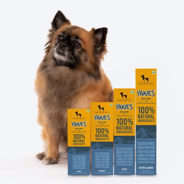 Heads Up For Tails Huft Yakies Organic Dog Chew Bone For All Life Stages (Large 3 Pcs)